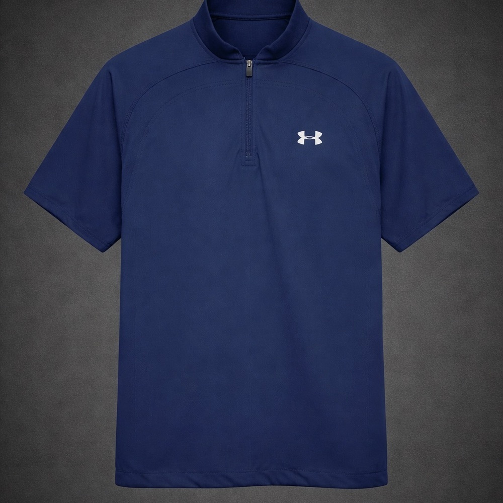 Under Armour Quarter Zip Pullover Navy Short Sleeve Golf Athletic Men’s Large